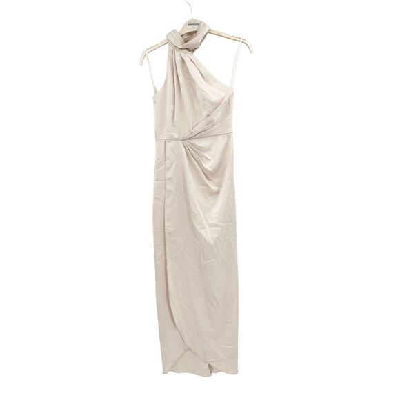 Elle Zeitoune Grace Pearl Satin Halter Neck Sleeveless Cocktail Gown Size XS NWT - Picture 3 of 8